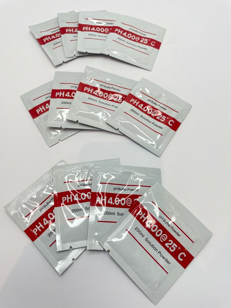 pH buffer powder calibration sachet solution mix 4.00 250ml mixer x 12 sachets
