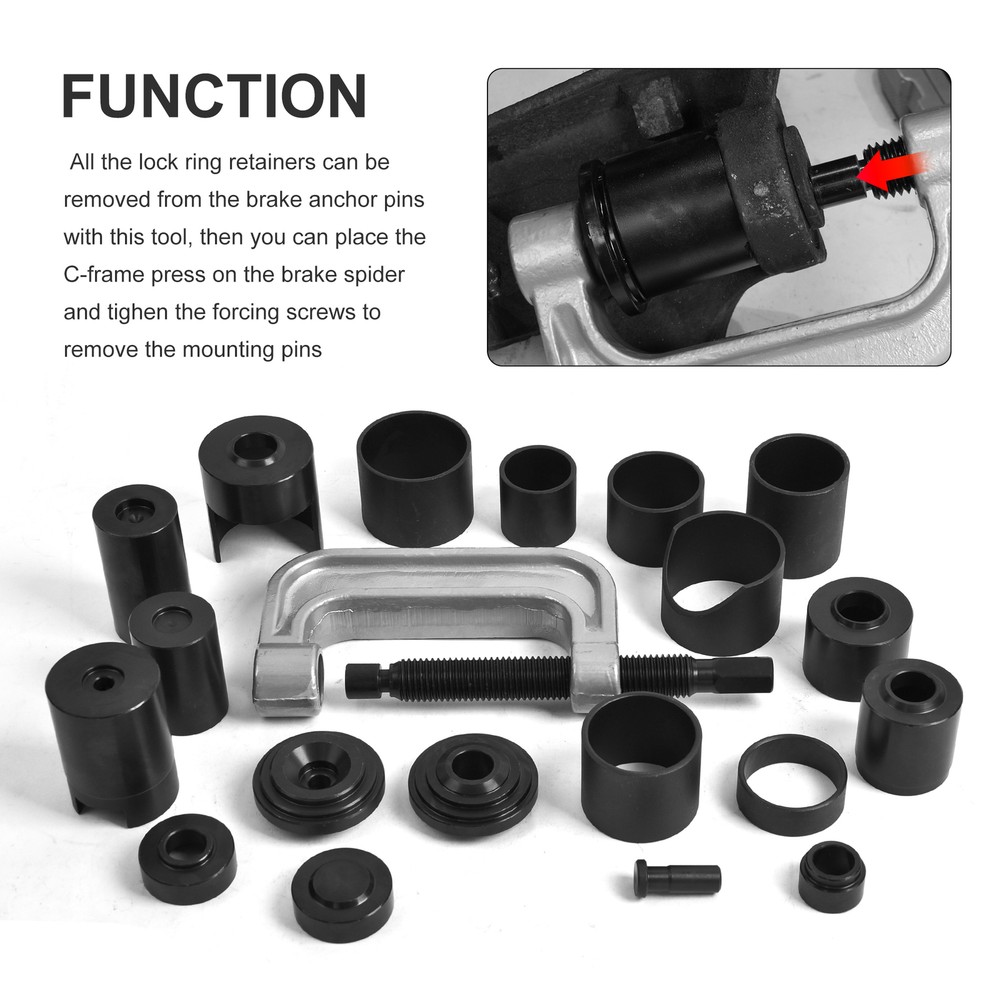 21pc Ball Joint Auto Repair Remove Installing Master Adapter C-Frame Press 2 4WD