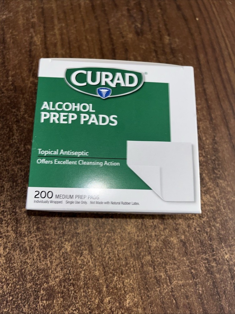 200 Count Curad Medium Alcohol Prep Pads, Individually Sealed