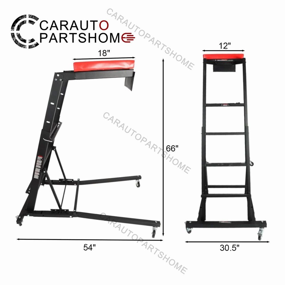 45-66 inch Adjustable Height Foldable Automotive Engine Topside Rolling Creeper