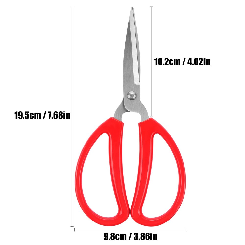 1 Pack 8-inch Multi-Purpose Scissors with Red Handle Stainless Steel Sharp