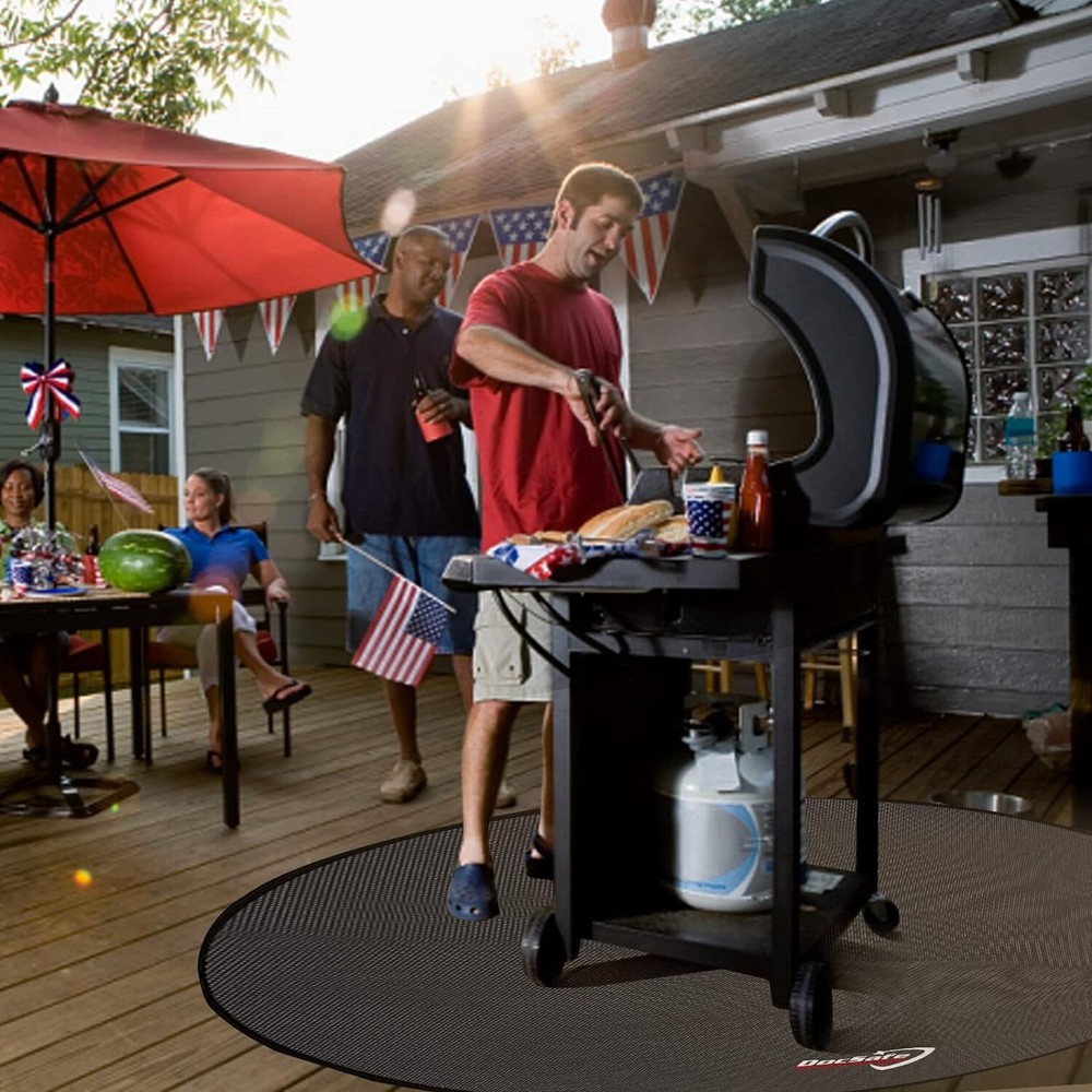 DocSafe Under Grill Mat Fire Pit 4 Layers Fireproof Grill Pads 60" Round