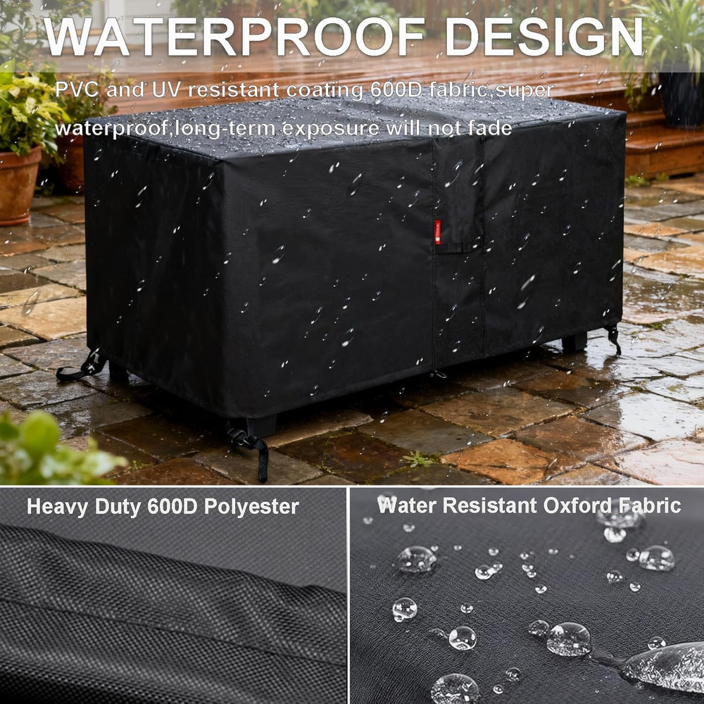 Sheechung Rectangular Fire Pit Cover-Fits 44-48 Inch Fire Table-Outdoor