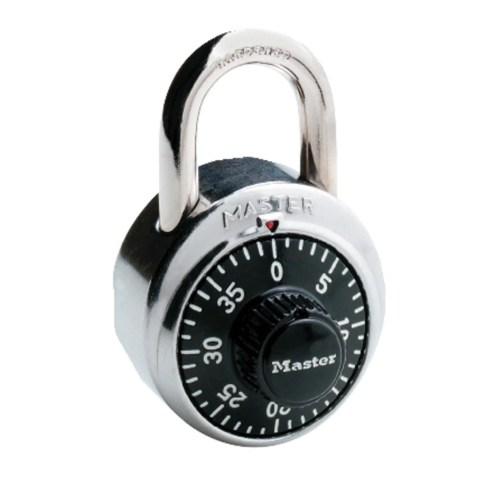 Master Lock Combination Padlock, Black/Chrome