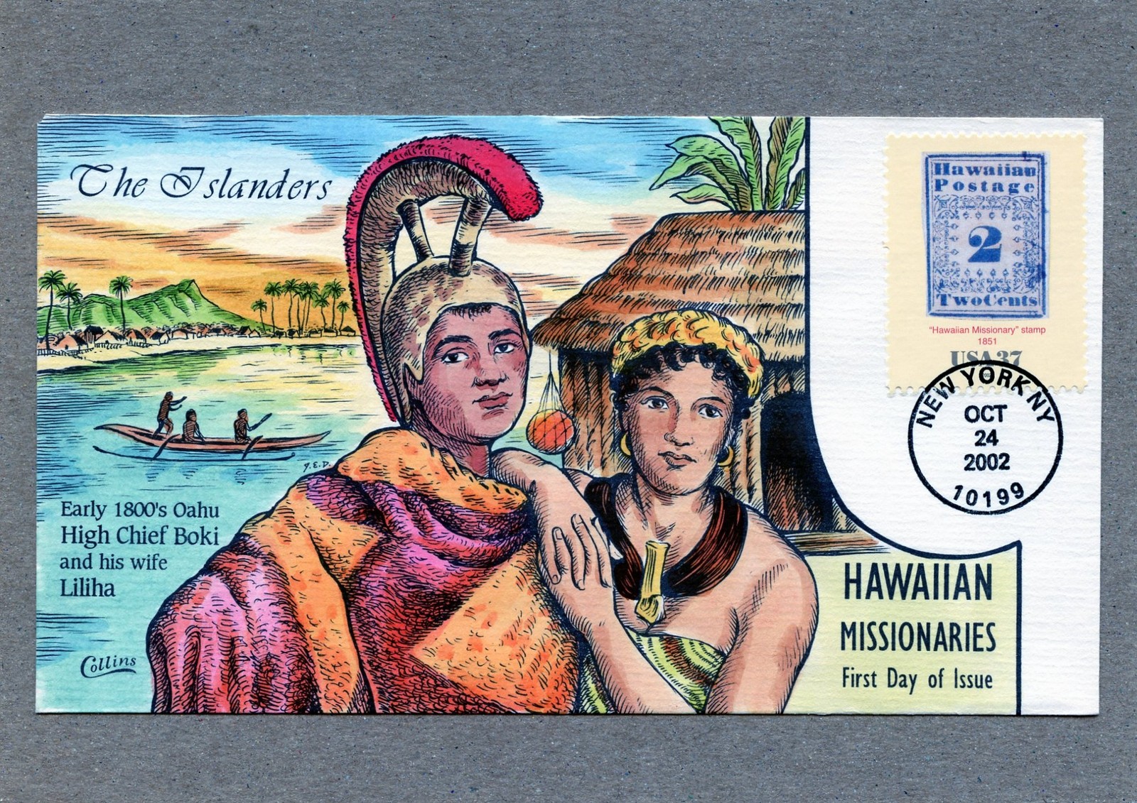 WWLF COLLINS FDC  HAWAIIAN MISSIONARIES  3694a  2 CENT