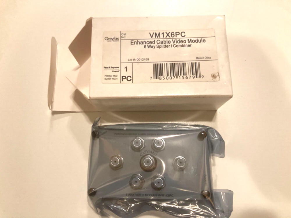 Greyfox Home Systems Enhanced 6 Way Cable Video Module Splitter Combiner VM1X6PC