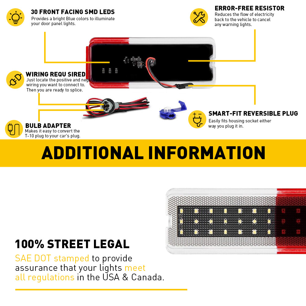 Interior Door Panel Light Reflector For 99-07 Ford Super Duty F250 F350 F450 EOA