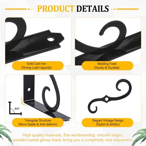 Pack Decorative Shelf Bracket Heavy Duty Wall Mounted Floating 5 Inch 4