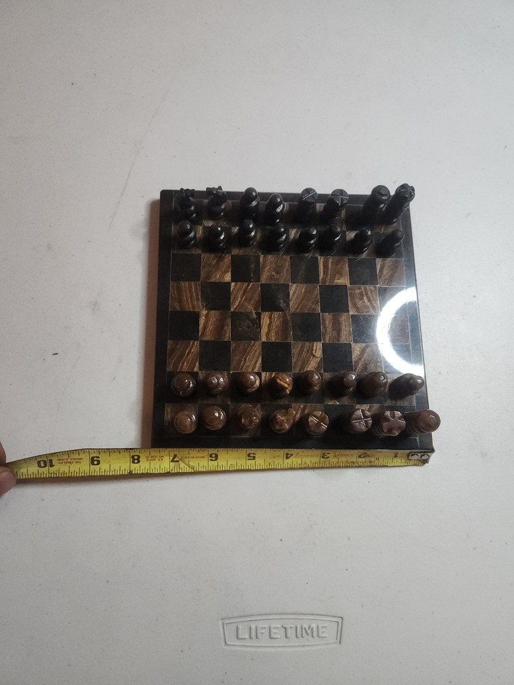 Vintage Marble Chess Set 7.75"x7.75"