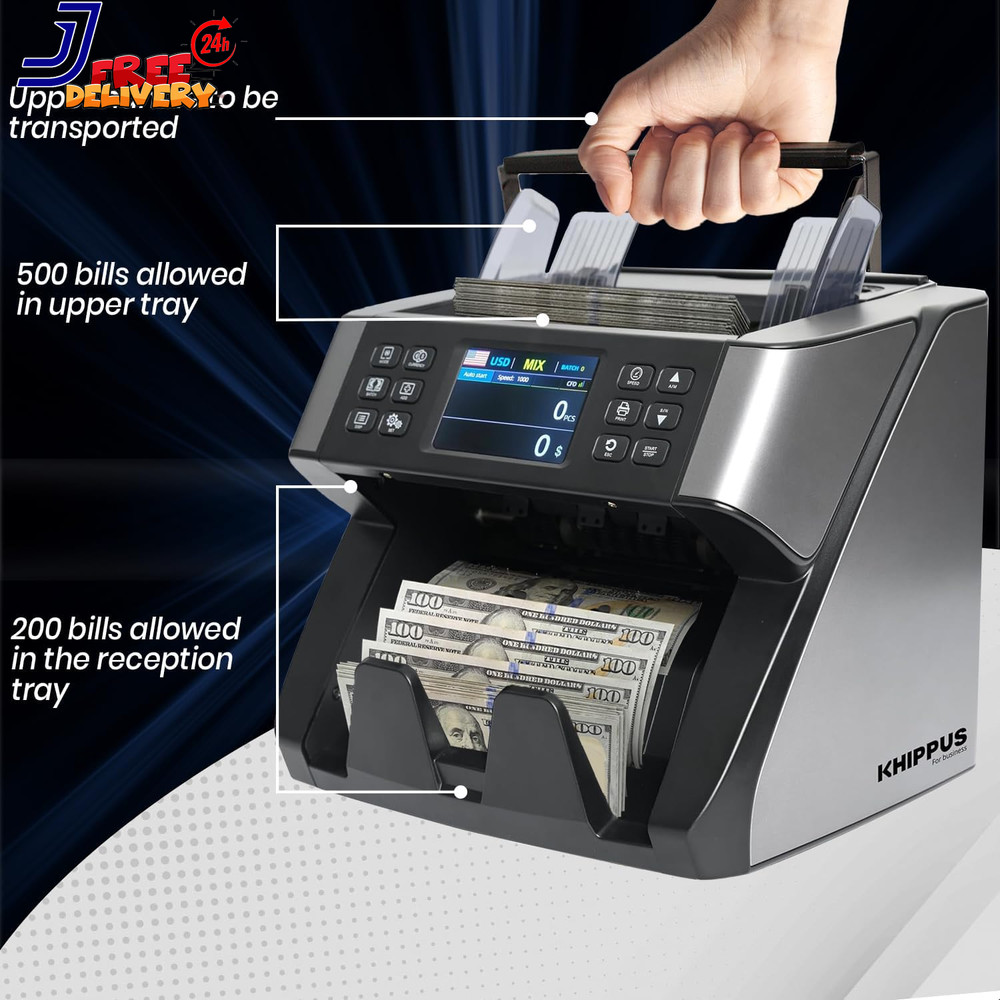 PRO 6500 Money Counter Machine Mixed Bill Denomination Professional Value Count