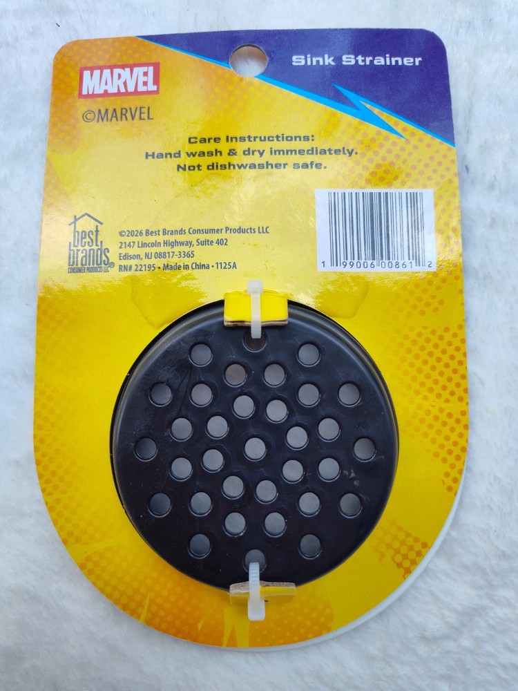 Marvel Avengers Sink Strainer Black Plastic Round Kitchen Sink