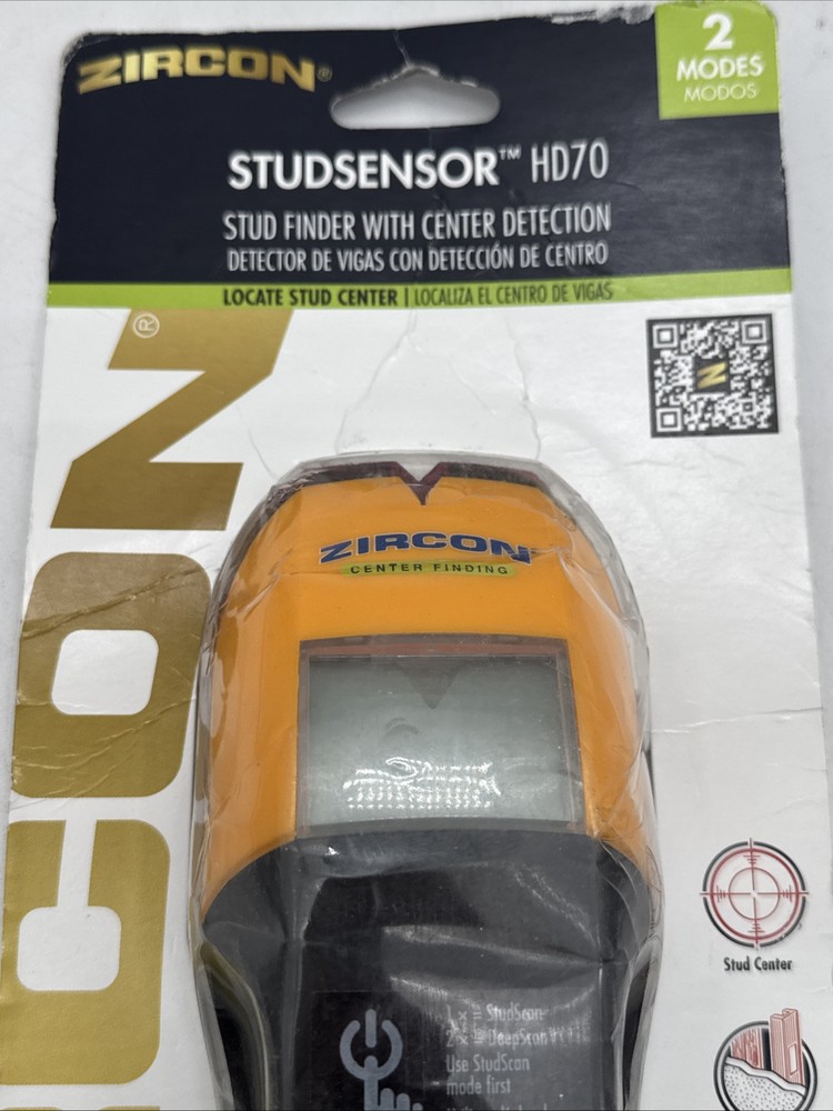 Zircon StudSensor HD70 Stud Finder LED Center Detection Wire Warning