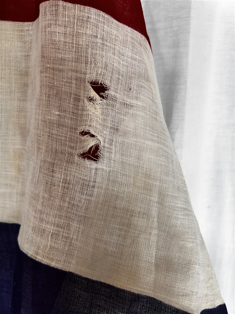 antique bunting red white blue Civil War Era 22x112 cotton original