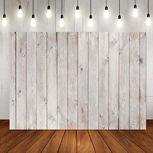 Vinyl Gray Wood Backdrop for Photography Rustic Natural Wooden Floor 7x5ft