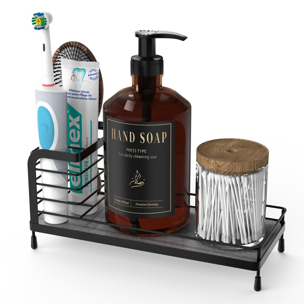 Luxspire Toothbrush Holders, Bathroom Organizer Countertop with Stone Drying ...