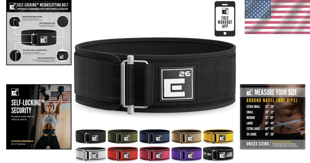 Self-Locking Weight Lifting Belt for Serious Athletes