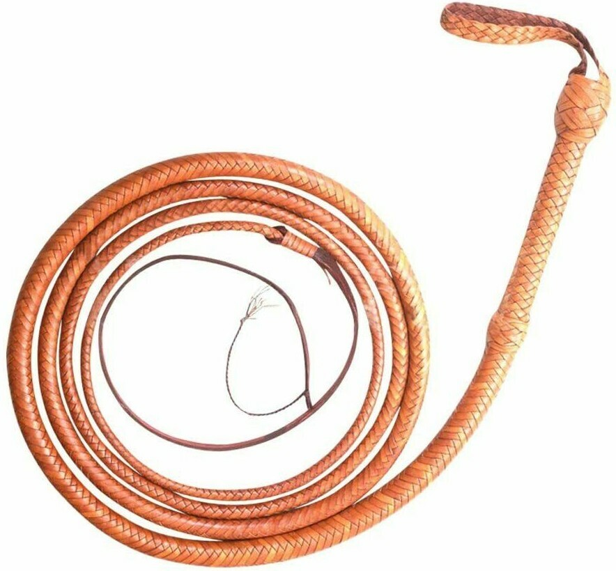 Kangaroo Leather Hide Bullwhip 04 to 16 Feet,16 Plaits Indiana Jones Bull Whip