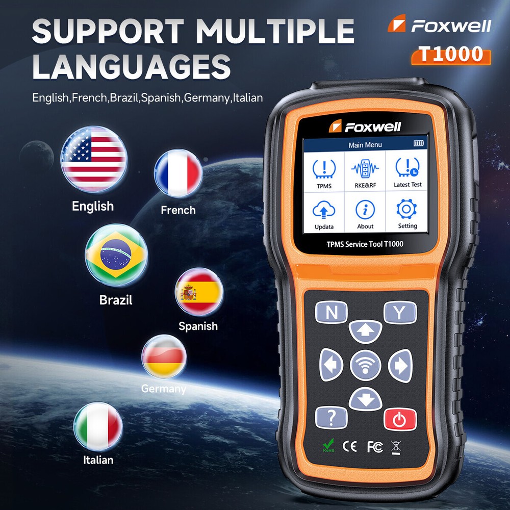 TPMS Reset Activation Tool Foxwell T1000 Universal Sensor Programming Diagnostic