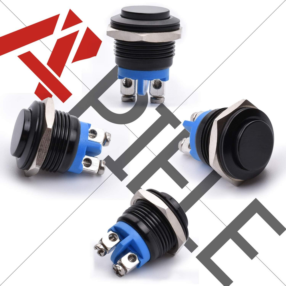 16Mm Momentary Push Button Switch High round Cap Waterproof Aluminum Shell High