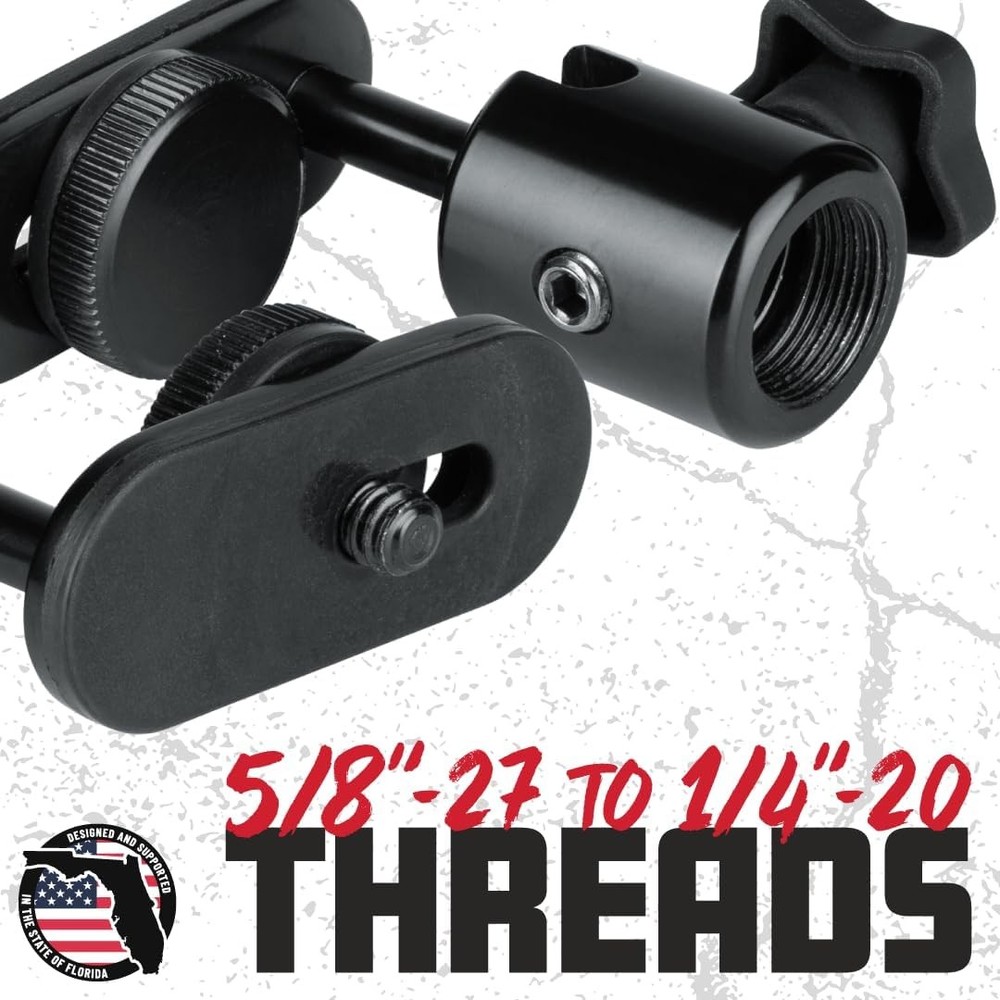 Gator Frameworks Camera Mount Mic Stand Adapter with Ball-and-Socket Black