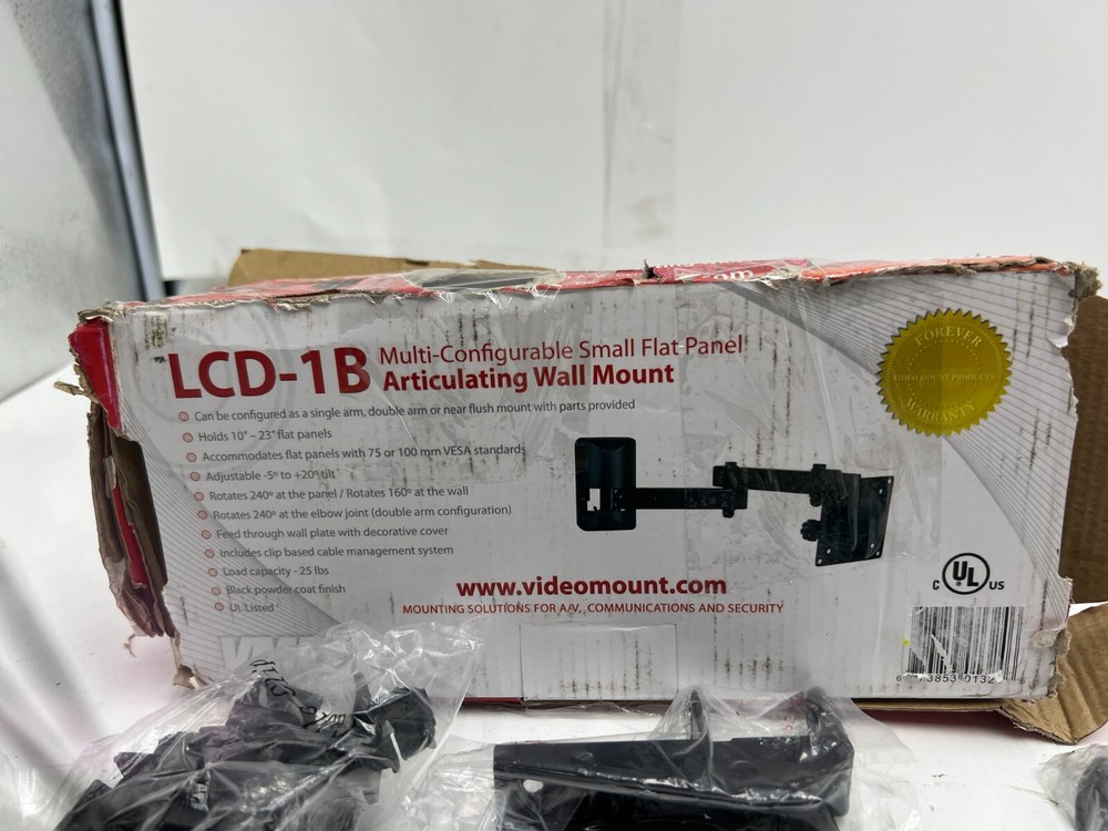 VMP Multi Configurable Small Flat Panel Articulating Wall Mount LCD-1B 10"- 23"