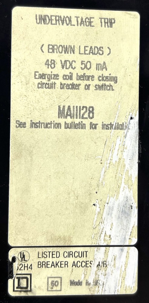 Square D MA11128 48 Vdc 50 mA Undervoltage Trip (For M-Frames)