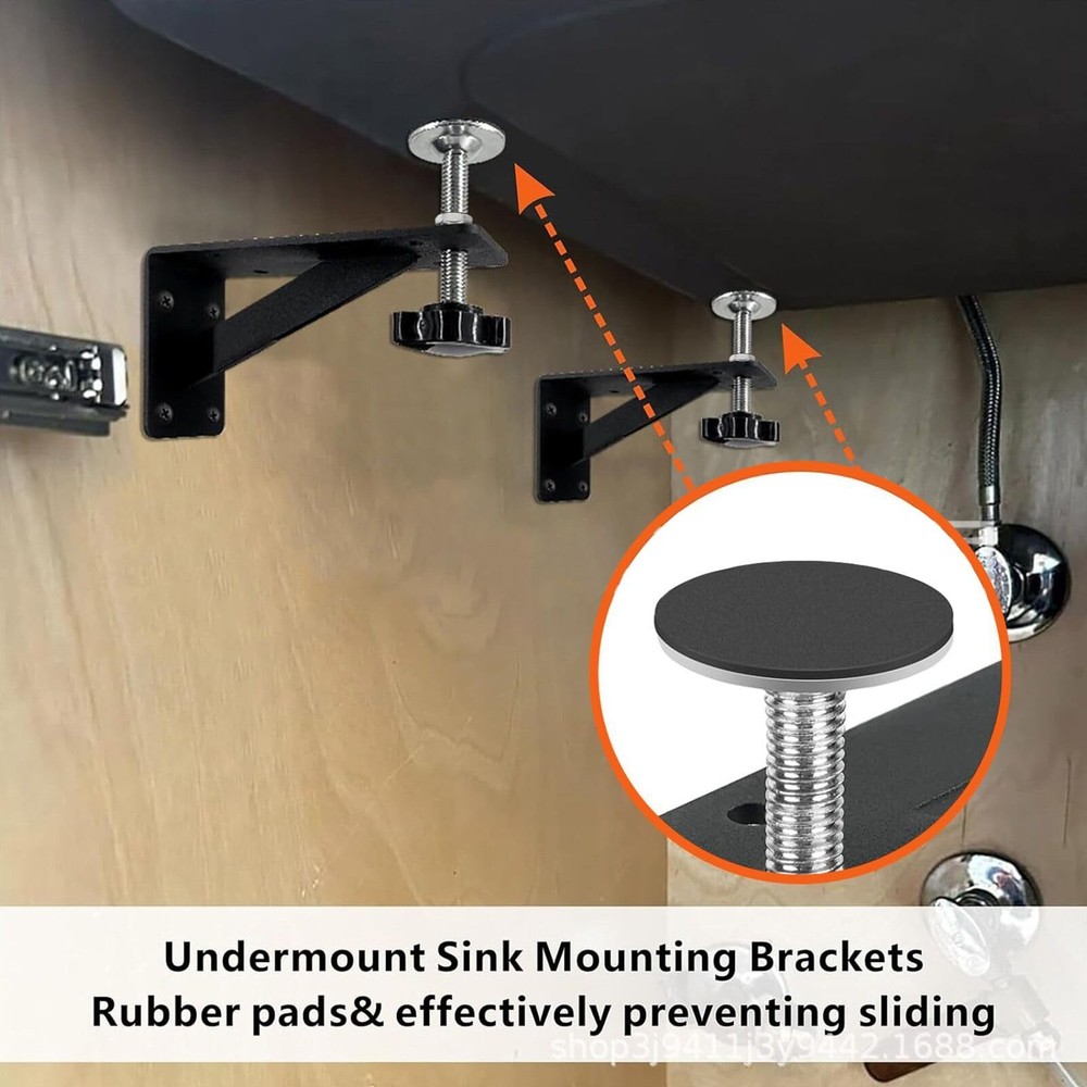 4 PCS Undermount Kitchen Sink Support Narrow Cabinets Adjustable Brackets