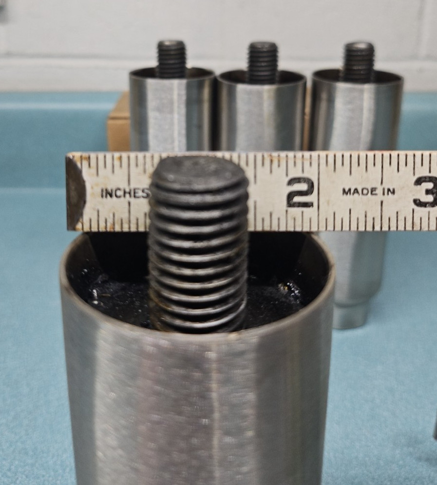 Stainless Steel Adjustable Equipment Legs 6"-8" Satin Finish 3/4"-10 stud (4)