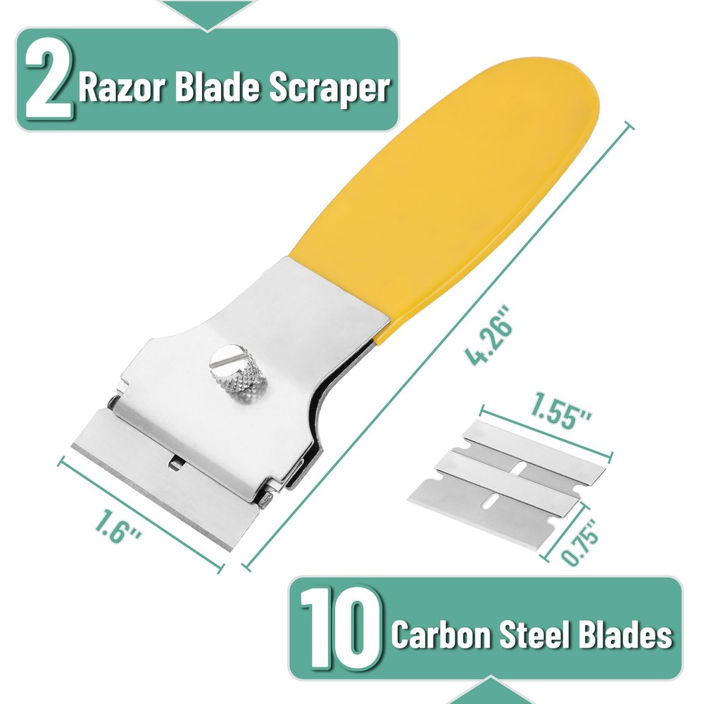 Bates- Razor Blade Scraper Set, 2 Pack, Yellow, Locking Set...