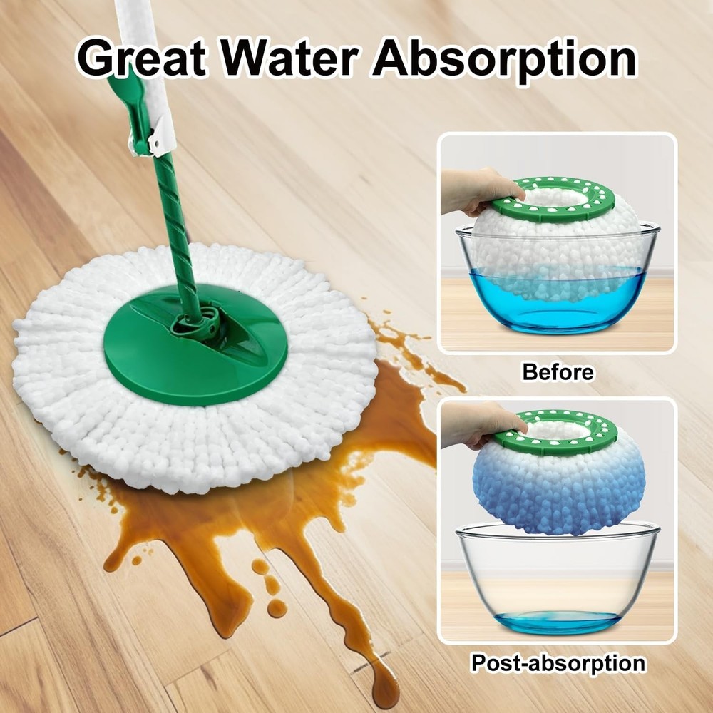 Reusable Mop Head for Libman Tornado Spin Mop Thick Microfiber Spin Mop Refil...