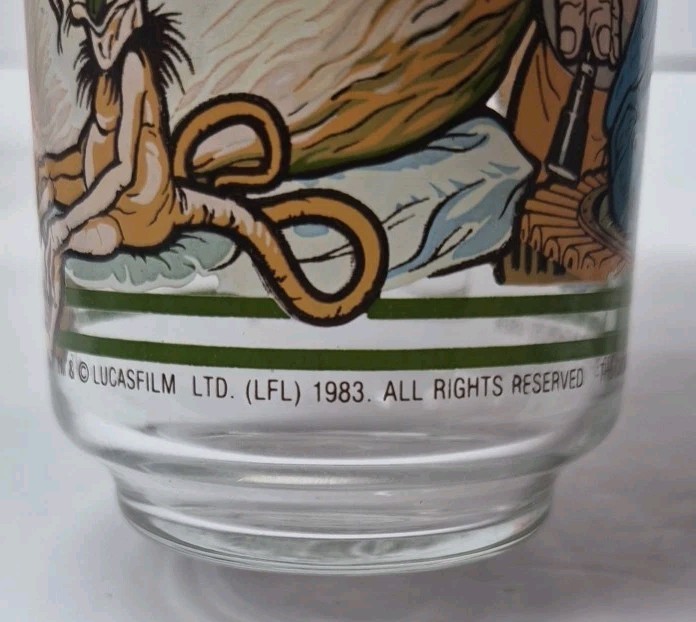 Set Of (4) 1983 Star Wars Return of the Jedi Burger King Drinking Glasses