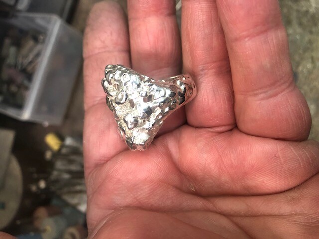 Large Nugget men's Ring Sterling Silver 925