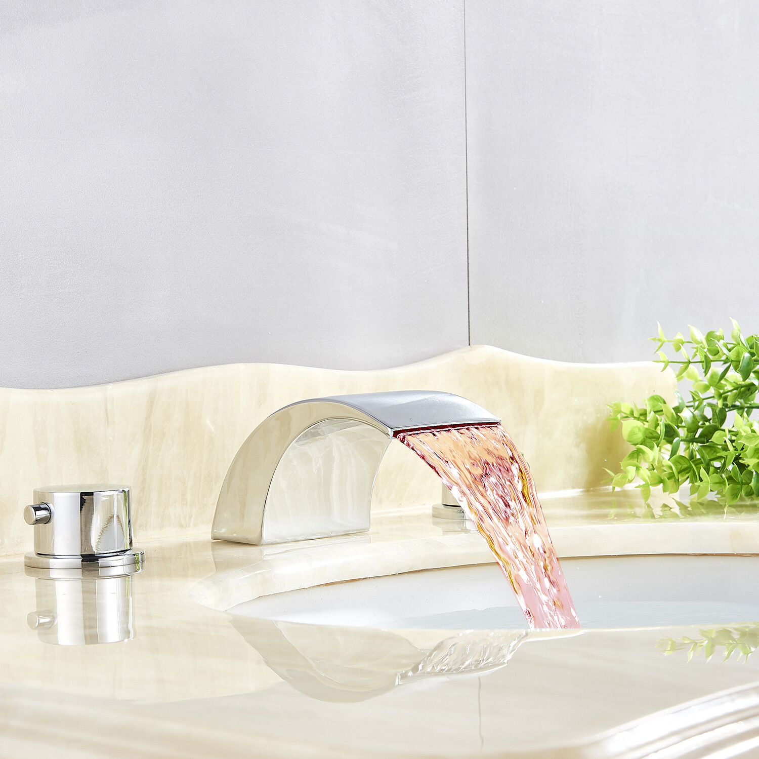 Bathroom Faucet Waterfall 8 inch Widespread Basin Sink Mixer Tap Chrome Finish