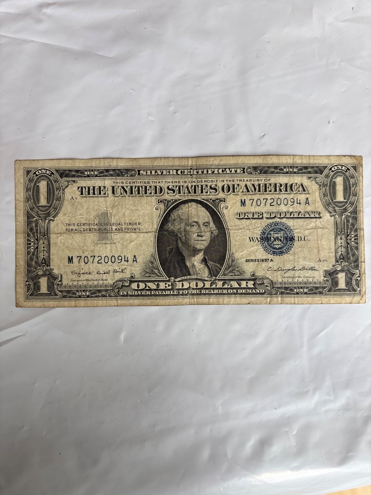 1957A  $1 silver certificate banknote AU