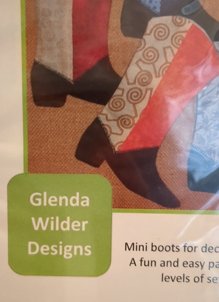 GLENDA WILDER DESIGNS - Quilt PATTERN - JUST KICKIN' IT - Mini Boot Pattern