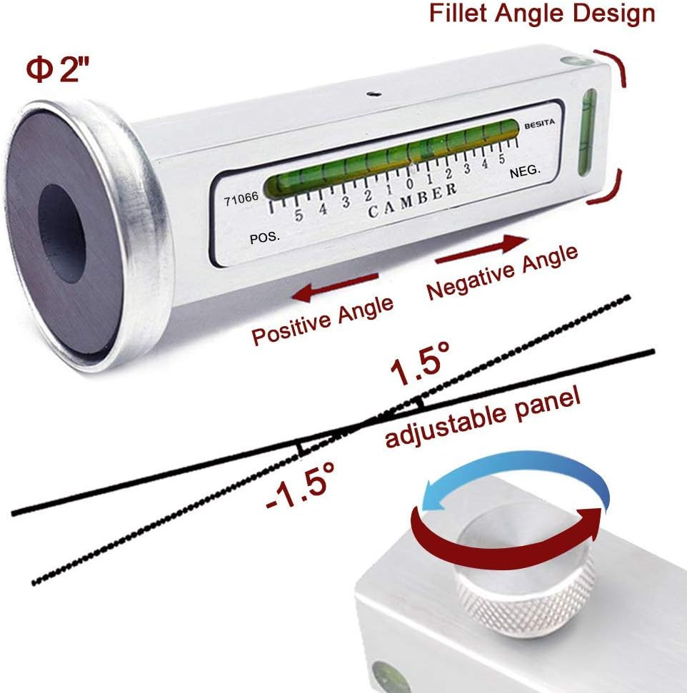 Adjustable Magnetic Gauge Tool Camber Alignment Tool Strut Wheel Alignment To...