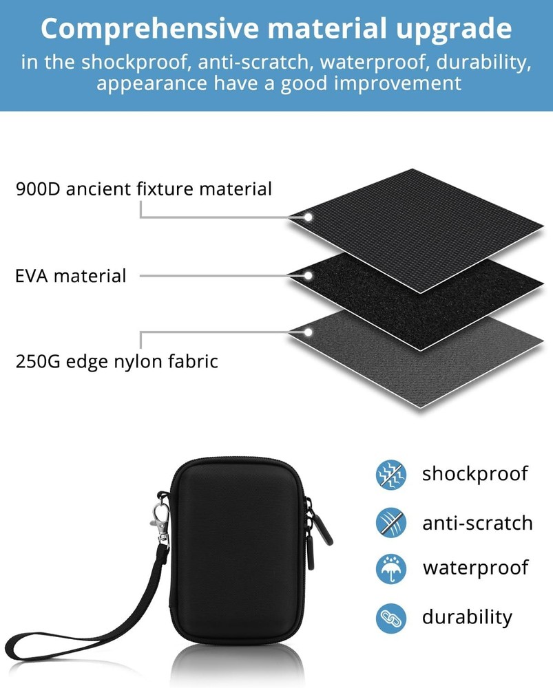 Hard Travel Carrying Case for Portable Solid State Drive