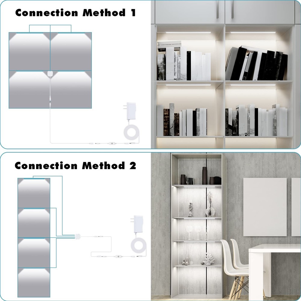 Black Shell Display Case Lights, LED Lights for Display Case with Memory Func...