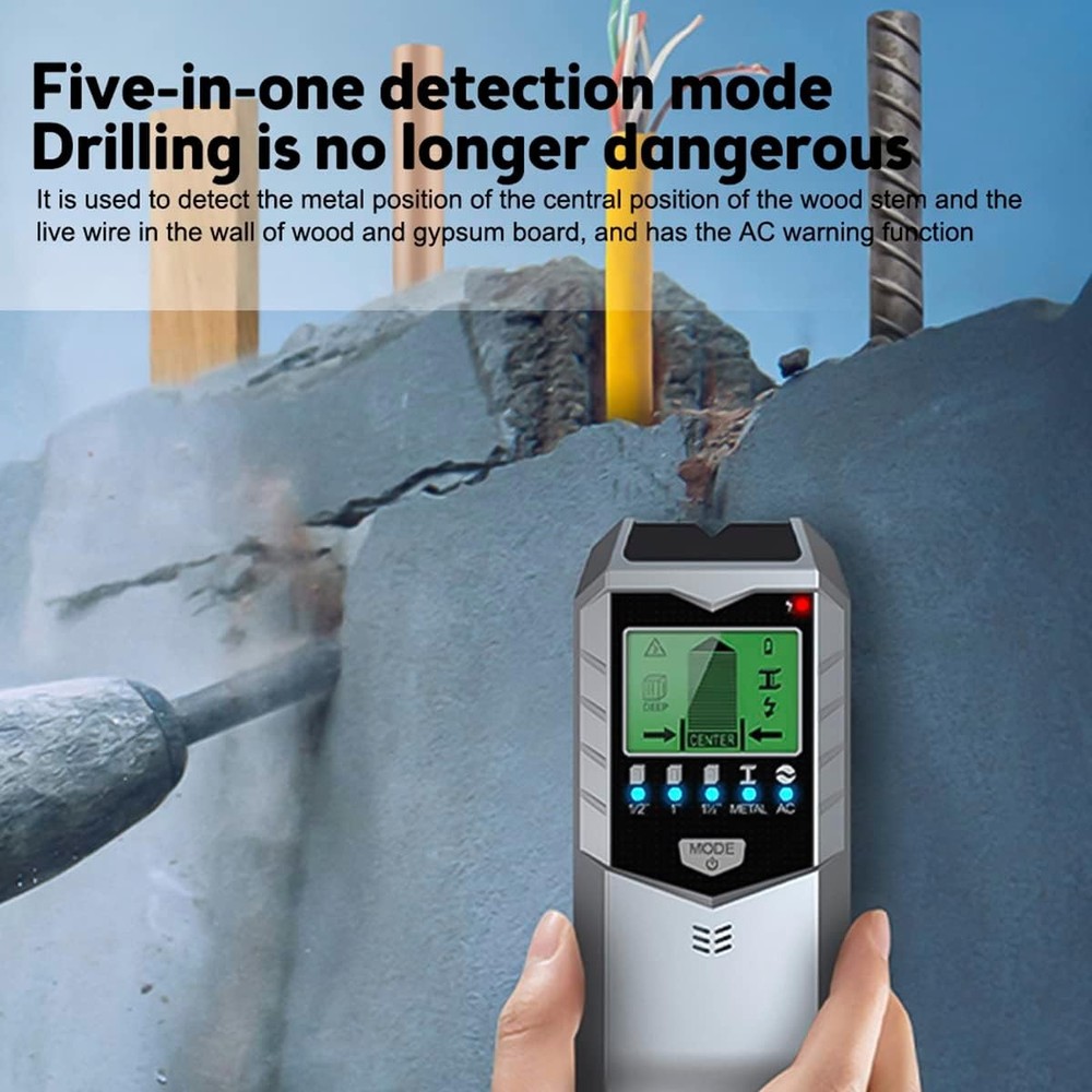 Stud Finder Wall Scanner, 5 in 1 Stud Detector with LCD Display(without Battery)