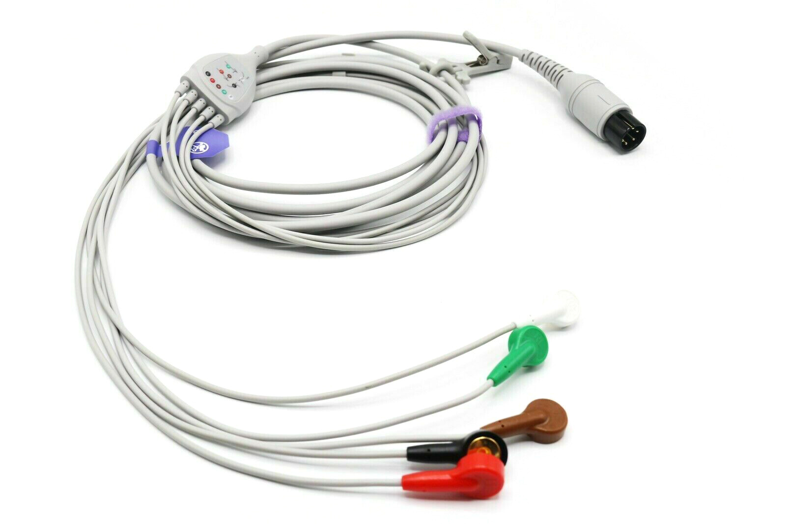 Welch Allyn ECG EKG Cable 6 Pin 5 Leads Snap AHA Compatible- Same Day Shipping