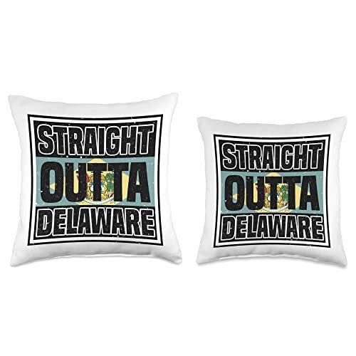 Straight Outta Delaware Throw Pillow 16x16 Multicolor
