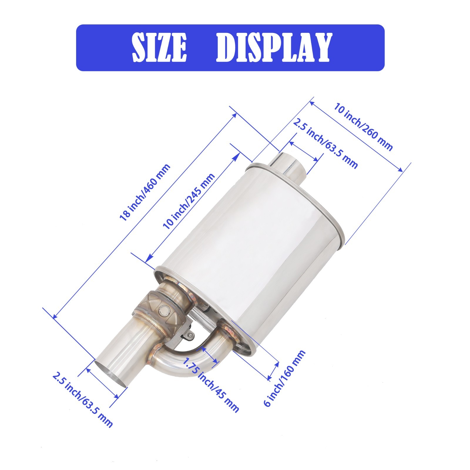 Universal Electronic Valved Exhaust Muffler 2.5"Single In/Out w/Valve Controller