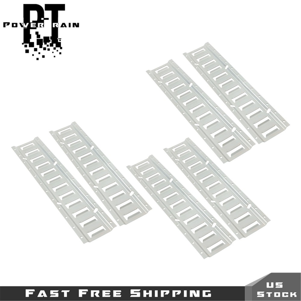 6 Pack 2' E Track Tie Down Rail Kit Silver Rail Enclosed Cargo Trailer