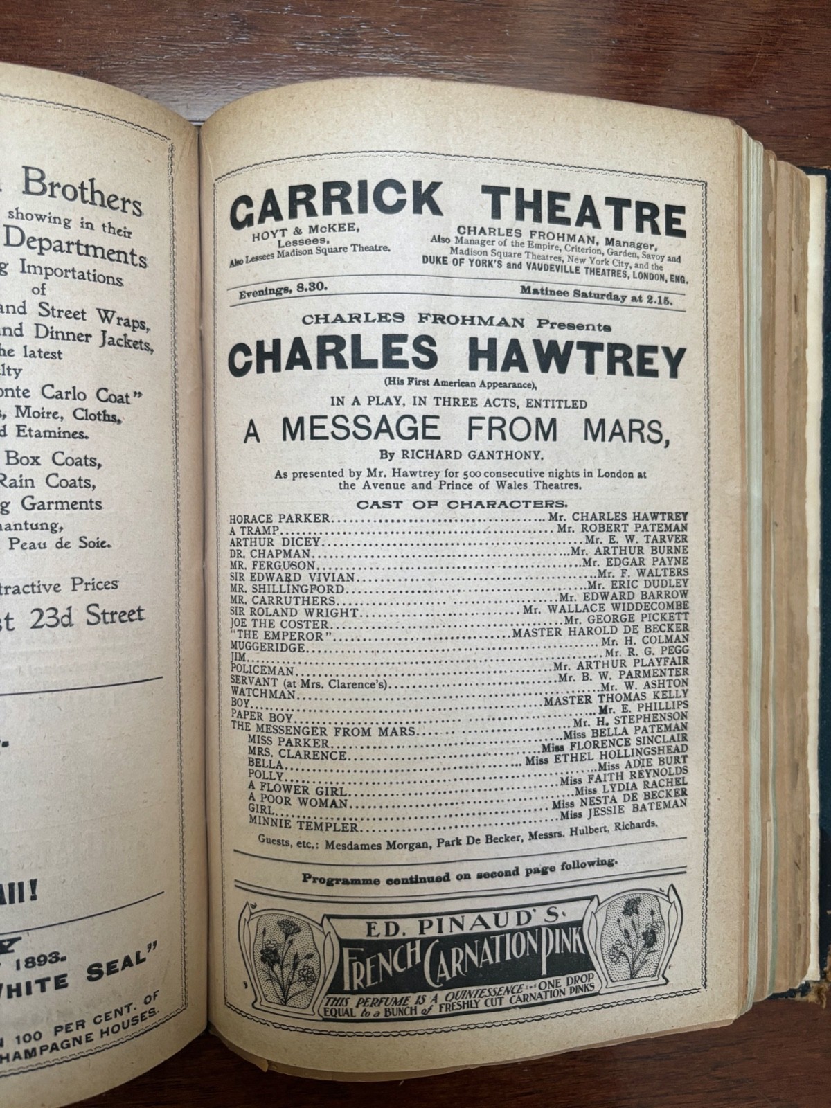 ANTIQUE THEATRE PROGRAMS 1901-1905 - 45 BOUND IN A BOOK MANY THEATRES BARRYMORE