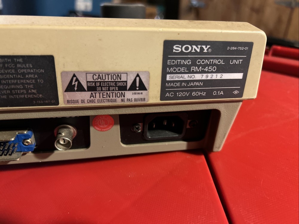 Sony RM-450 Editing Control Unit Video Controller for parts