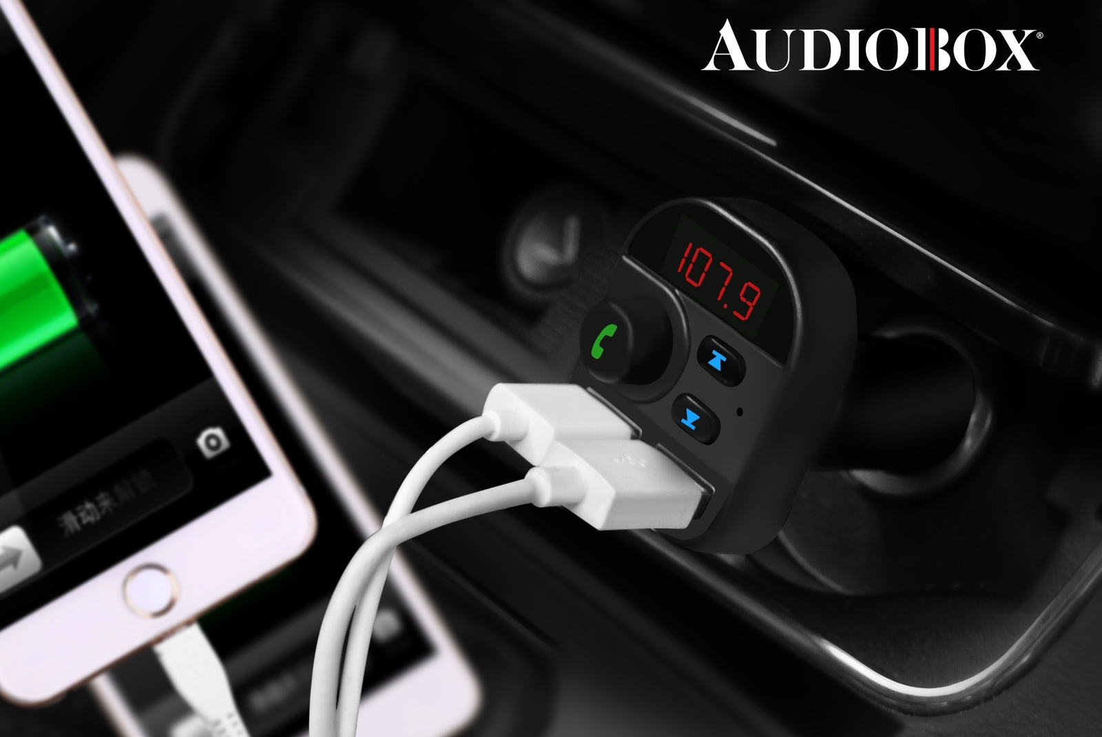 Audiobox TR-10 Bluetooth Multi-Function Transmitter Charger USB/TF With Display