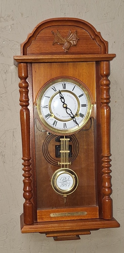 United States Constitution Clock 200th Year Ltd. Edition Working Ben Franklin