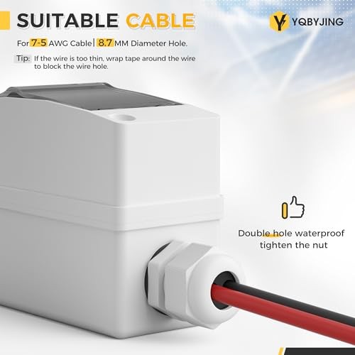 Solar Panel Disconnect Switch 50 Amp DC AC 2 Holes 500V Box & Wire 50A