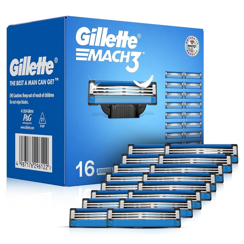 Gillette Men Mach 3 Shaving Blade Set Cartridges Solid Comfortable No Irritation