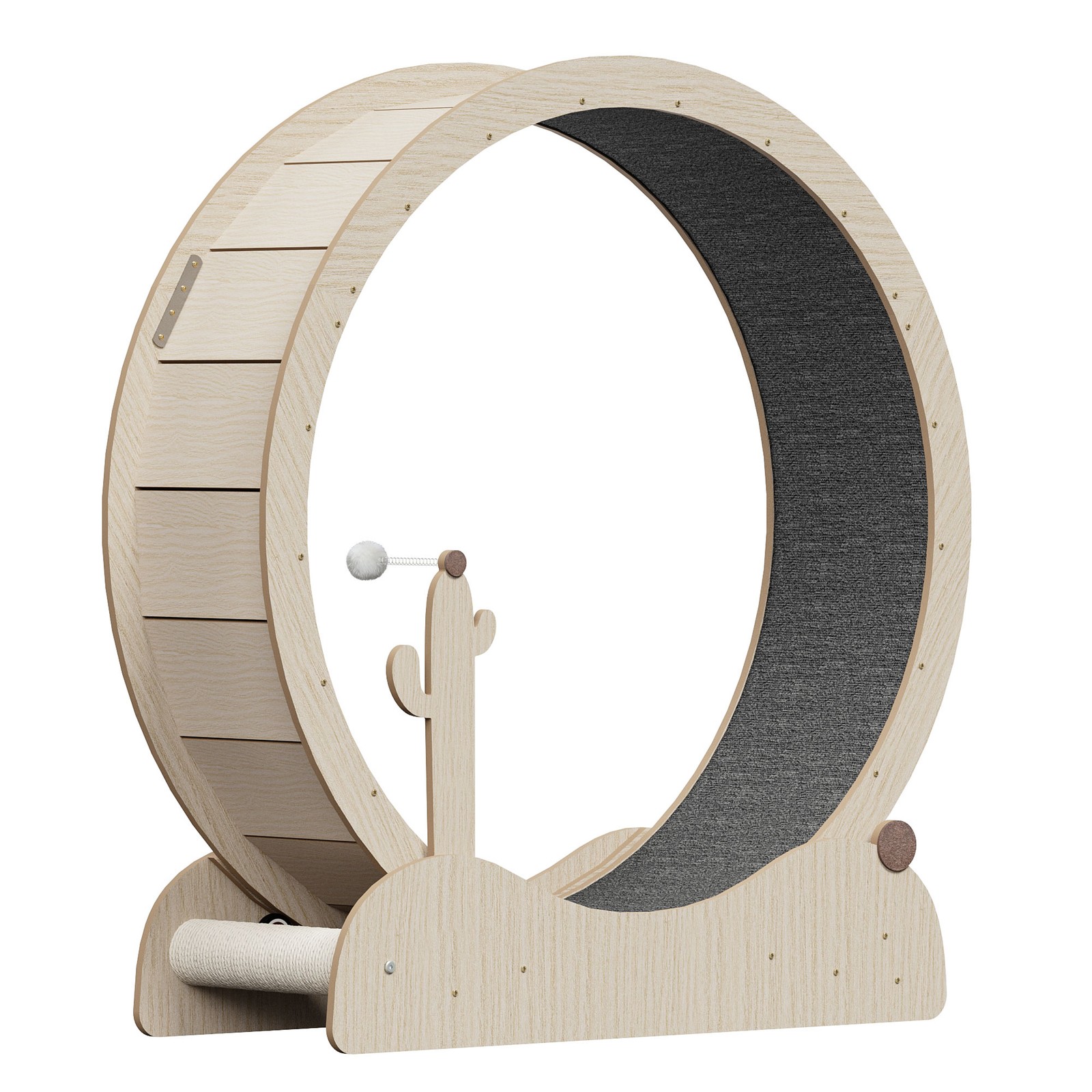 Large Cat Exercise Wheel 43" Solid Wood Cat Treadmill with Lock for Indoor Cats